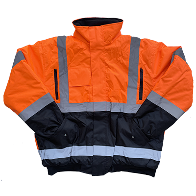 Premium Waterproof, Windproof, Breathable Safety Bomber . Safety Orange color